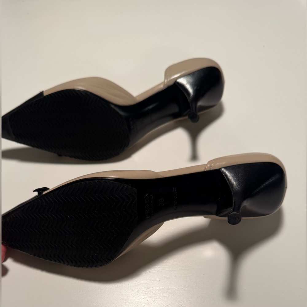 Prada Women's Two-Tone Black and Tan Heels - Picture 5 of 7